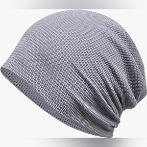 Running Cap Solid Color Cap Grid Breathable Perforated Cap Sleep Cap Beanie